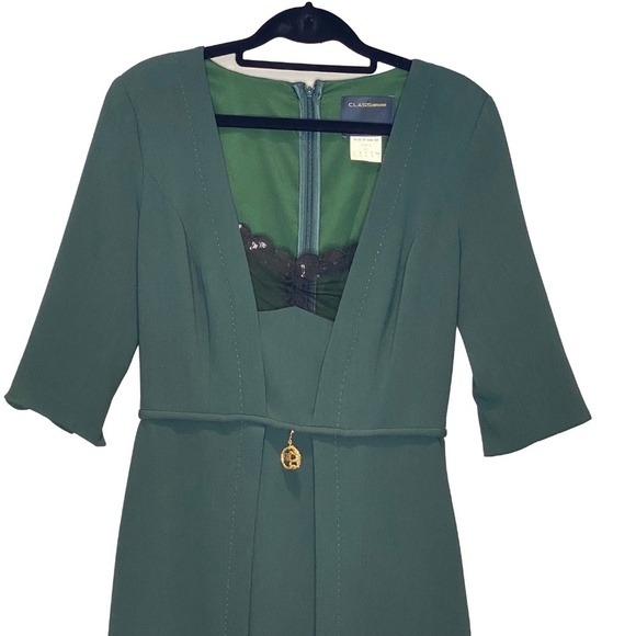 CLASS ROBERTO CAVALLI Office Siren Snake Charm Designer Italian Green Dress 8 - Picture 5 of 16